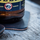 Square Leather Coaster - Black