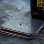 Square Leather Coaster - Black
