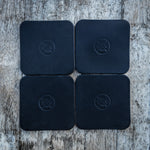 Square Leather Coaster - Black